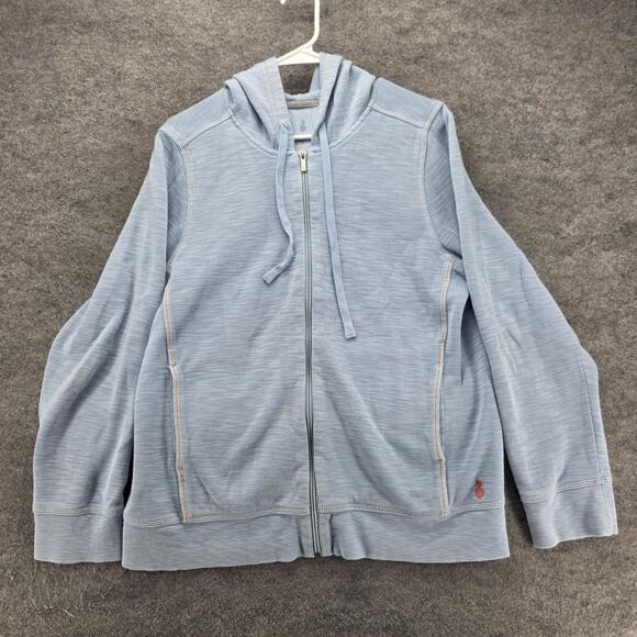Tommy Bahama Other - Tommy Bahama Hoodie Mens L Blue Full Zip Hooded Pockets Knit Pineapple Logo